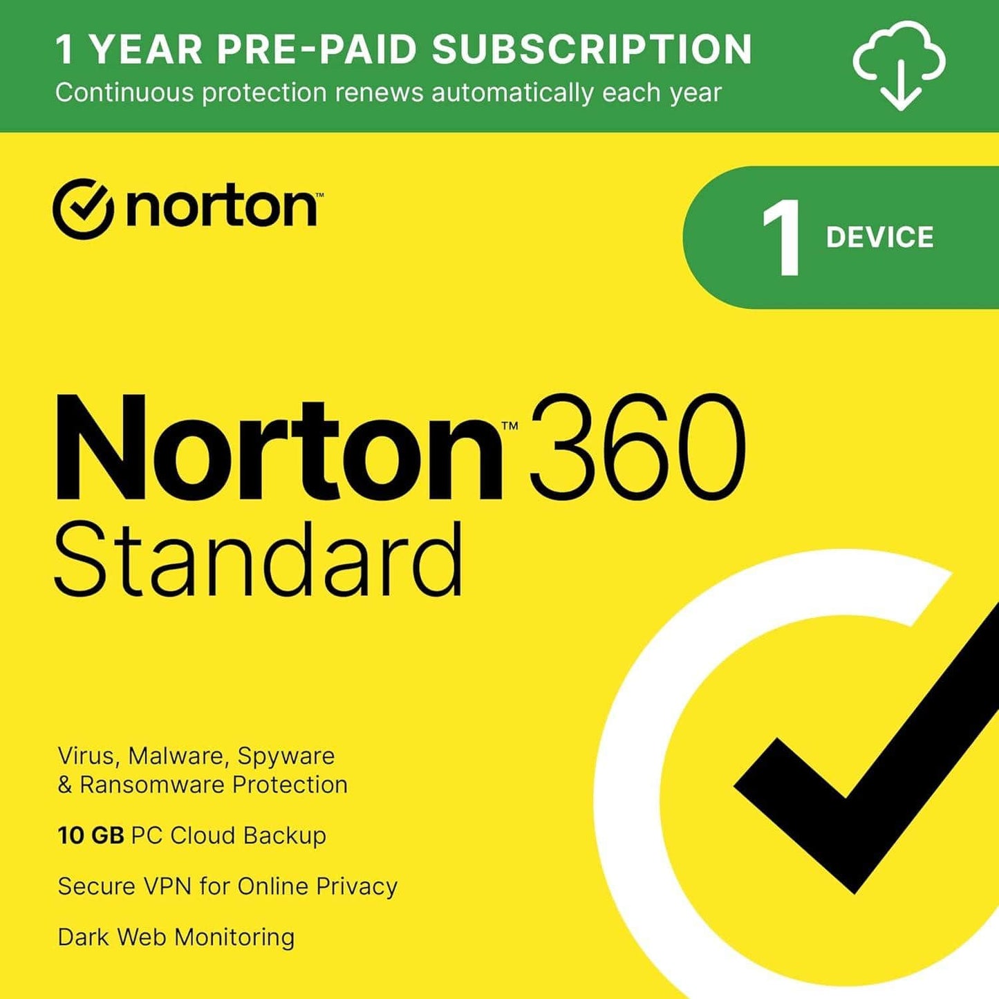 Norton 360 Standard - Instant Download for Windows and Mac