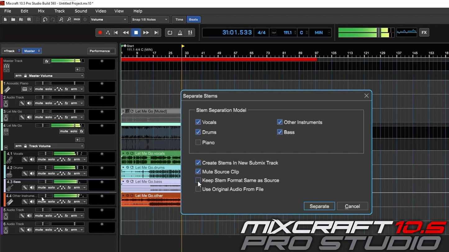 Acoustica Mixcraft 10.6 Pro Studio - Instant Download for Windows